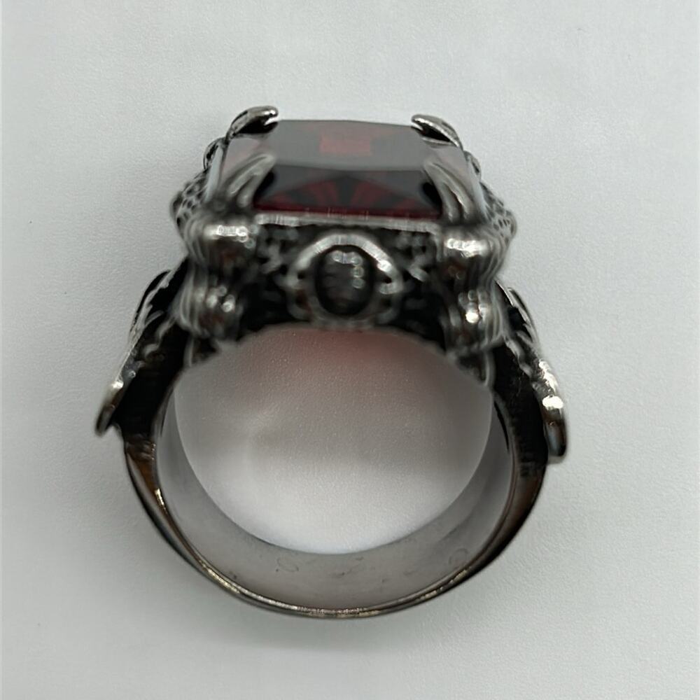 Men's Ring With Red Zirconia Size 12 NWT - Picture 5 of 8